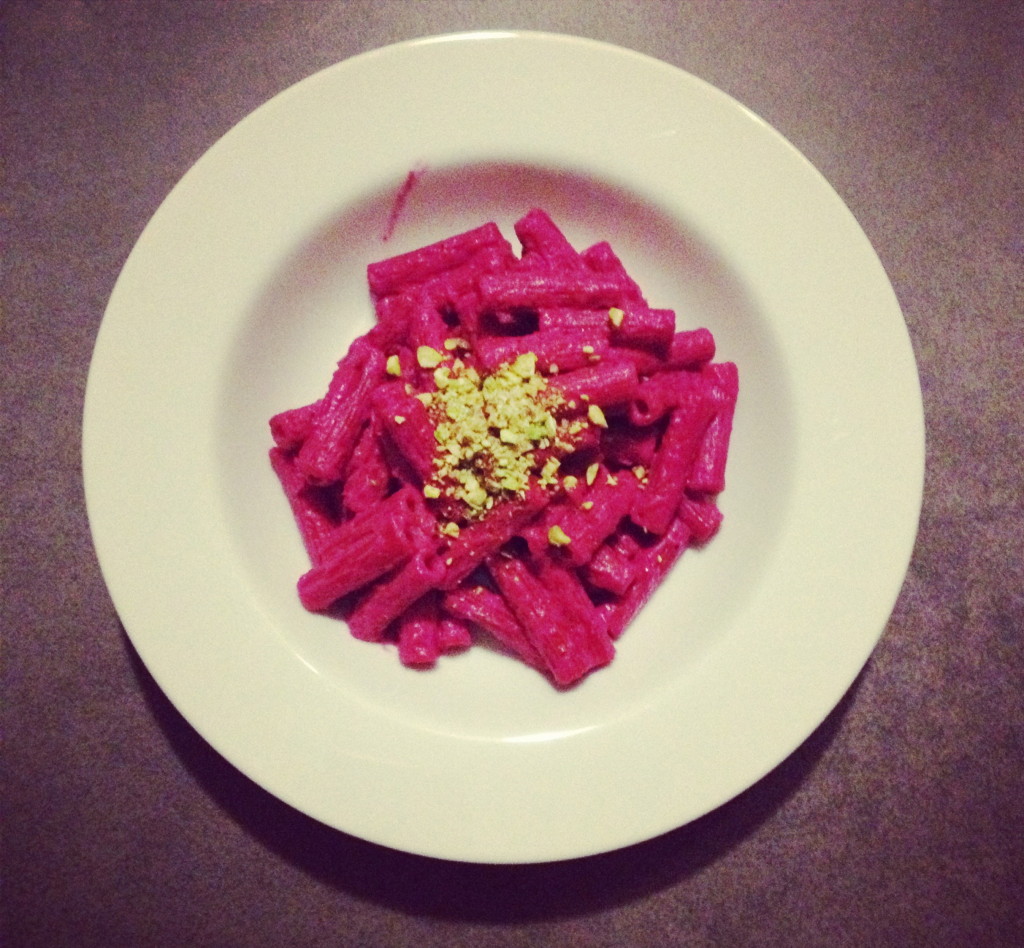 Purple Pasta with roasted beets
