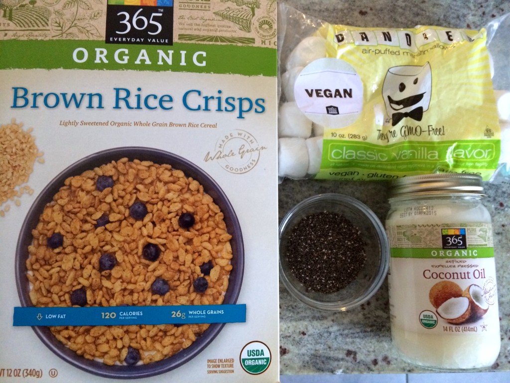 Ingredients for vegan rice crispy treats