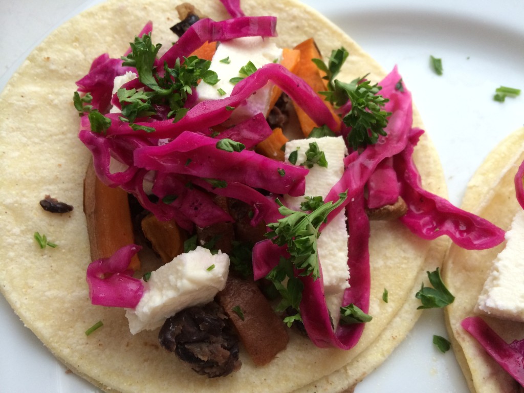 Vegetarian Yam and Black Bean Tacos