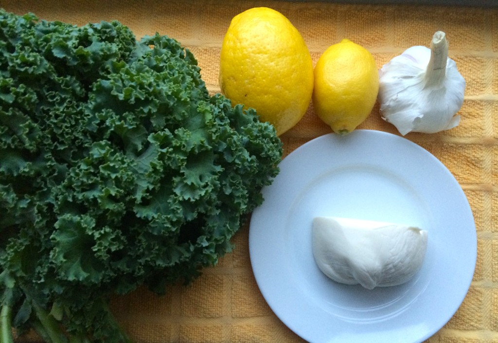 ingredients for Lemony Kale Pizza