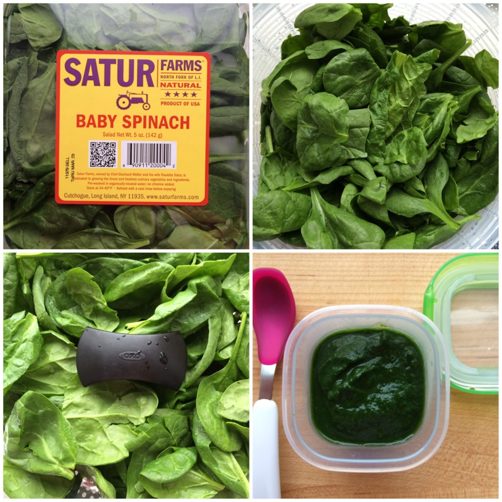prep for simple spinach puree