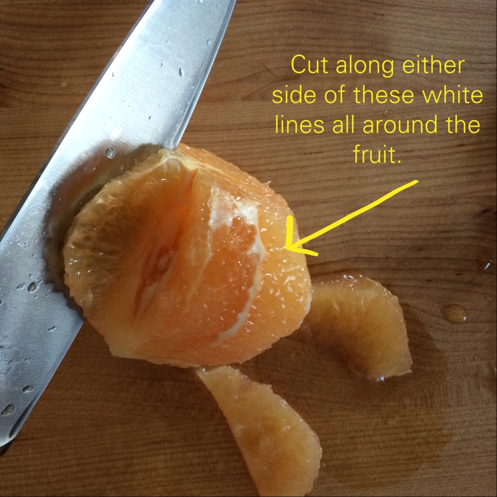 Sectioning a grapefruit