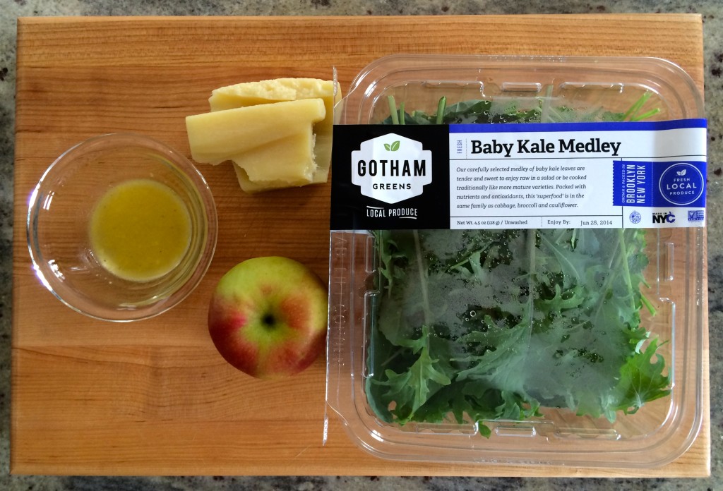 Ingredients for Shaved Apple & Baby Kale Salad from teeny tiny foodie