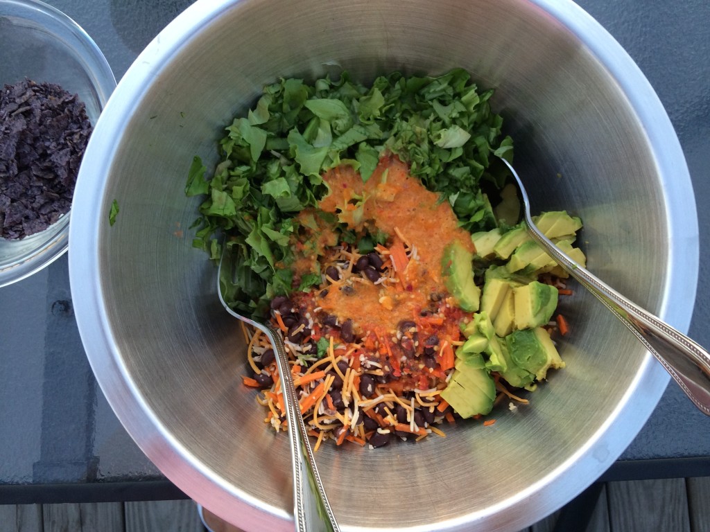 Crunchy Taco Salad with Salsa Salad Dressing from teeny tiny foodie