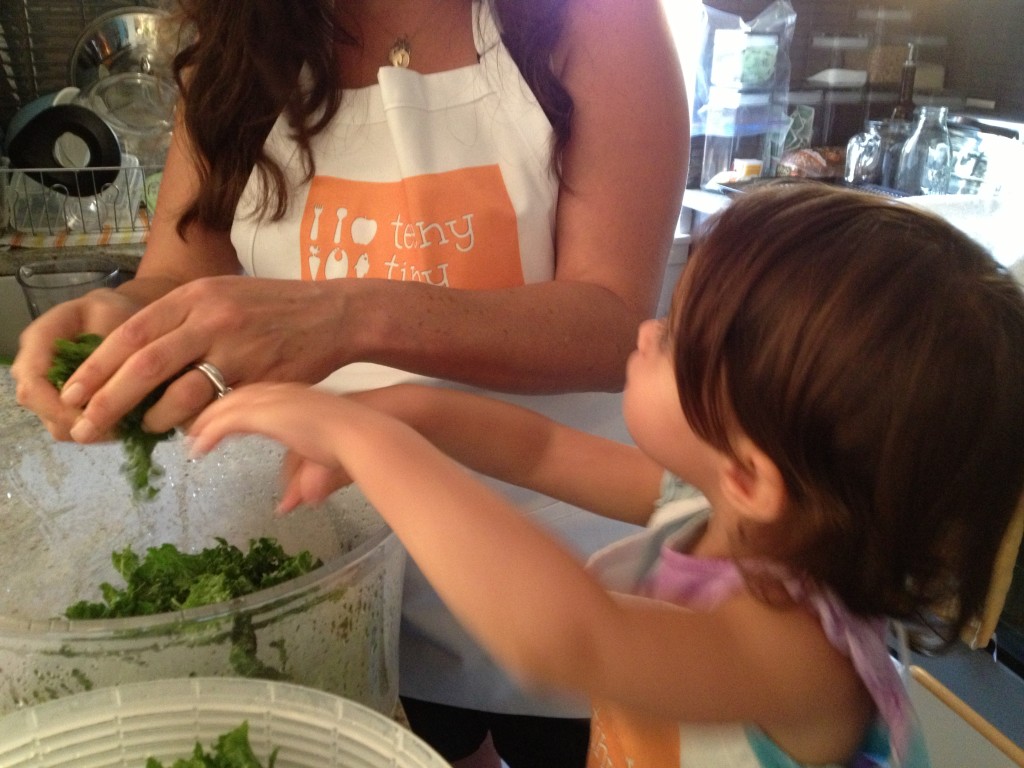 Massaging kale from teeny tiny foodie