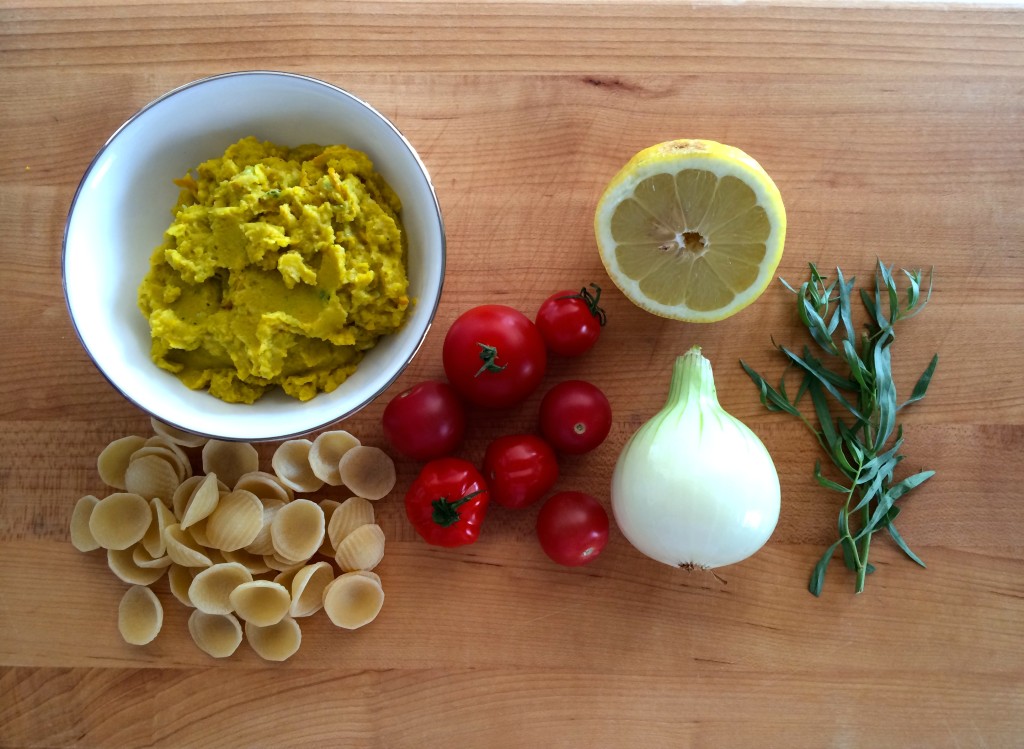 Ingredients for Yellow Squash and Tarragon Purée Pasta from teeny tiny foodie