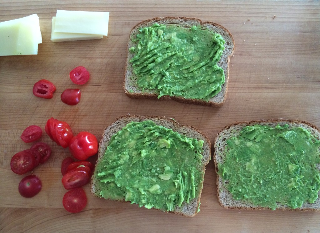 Prep for Avocado Tomato and Cheese Sandwich from teeny tiny foodie