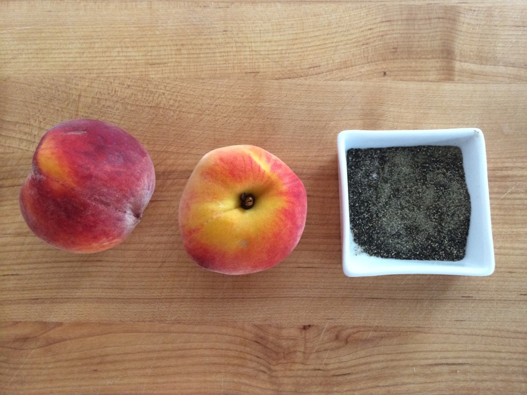 Ingredients for #FirstBites Peppery Peach Purée from teeny tiny foodie