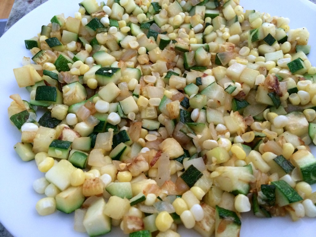 Corn, zucchini and onion for Farm Fresh Frittata from teeny tiny foodie