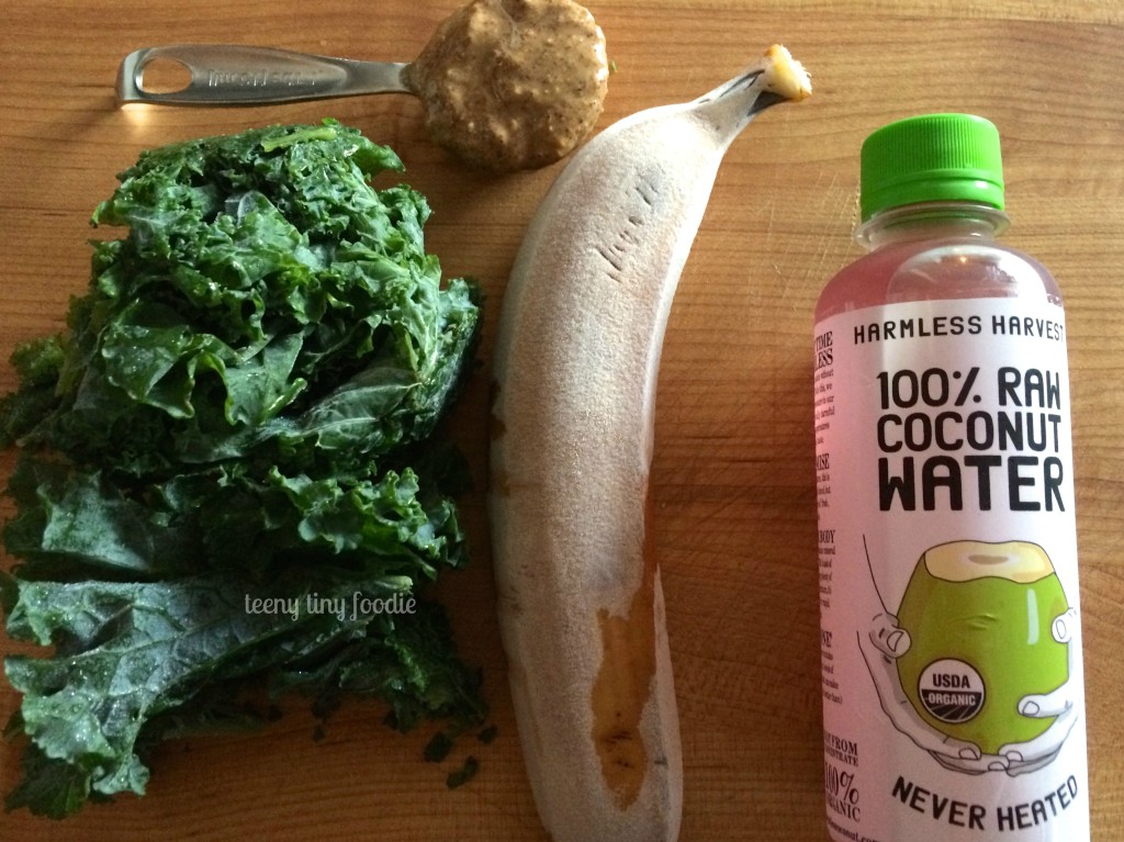 Ingredients for Nutty Green Smoothie from teeny tiny foodie