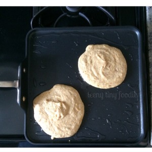 Spooky Pancakes in progress. Wait to see the bubbles before yo flip! from teeny tiny foodie