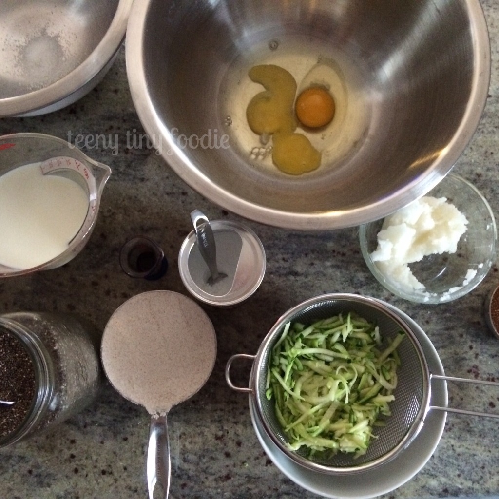 Ingredients for teeny zucchini muffins from teeny tiny foodie