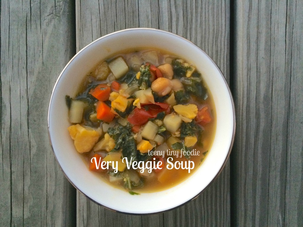 Very Veggie Soup from teeny tiny foodie will nourish and warm your family from the inside out this winter!  #vegetarian #kidsinthekitchen #toddlerscancook #vegan #soup