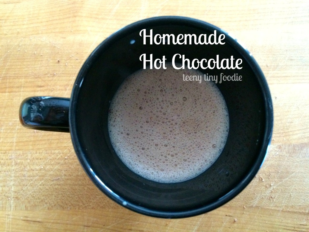 Homemade Hot Chocolate from teeny tiny foodie will keep you warm and cozy this winter! #hotchocolate #kidsinthekitchen #toddlerscancook