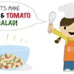 Corn and Tomato Salad is our latest Toddler Recipe written just for kids and it celebrates the end of summer produce of #corn and #tomatoes! Visit the post to print the full recipe for free! #teenytinyfoodie #teenytinytoddlerrecipes #healthykids #healthyrecipe #cookingwithkids #kidscookmonday #summerfood