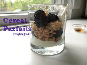 Cereal Parfaits are an easy and healthy;thy breakfast your kiddo can make all alone!
