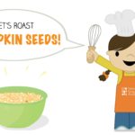 Let's Roast Pumpkin Seeds is the latest #illustratedrecipe written for kids. Visit the post to print the full recipe for free! #teenytinyfoodie #creatingateenytinyfoodie #teenytinytoddlerrecipes #healthykids #healthyrecipe #cookingwithkids #kidscookmonday #recipesforkids #kidsinthekitchen